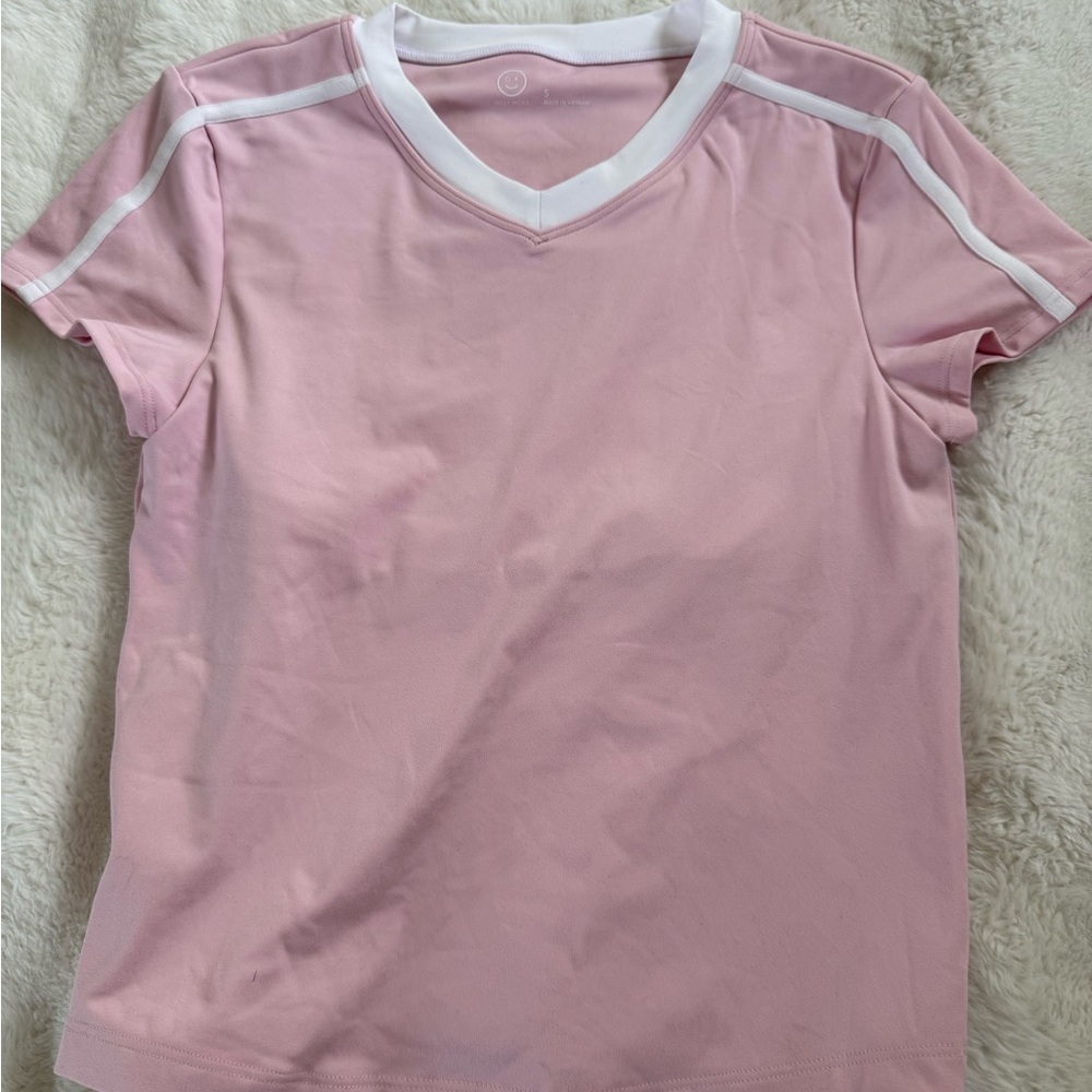 Gilly Hicks Pink and White Short Sleeve Tee